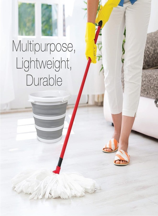 Estervig دلو مسح قابل للطي سعة 5 لترات من إسترفيج، مزود بمقبض، دلو ماء قابل للطي للاستخدام في الهواء الطلق، والتخييم، وغسيل السيارات، وأنشطة الحدائق الموفرة للمساحة، ودلو تنظيف منزلي. - Image 4